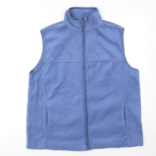 Bonmarché Womens Blue Fleece Zip Waistcoat Bodywarmer Size M