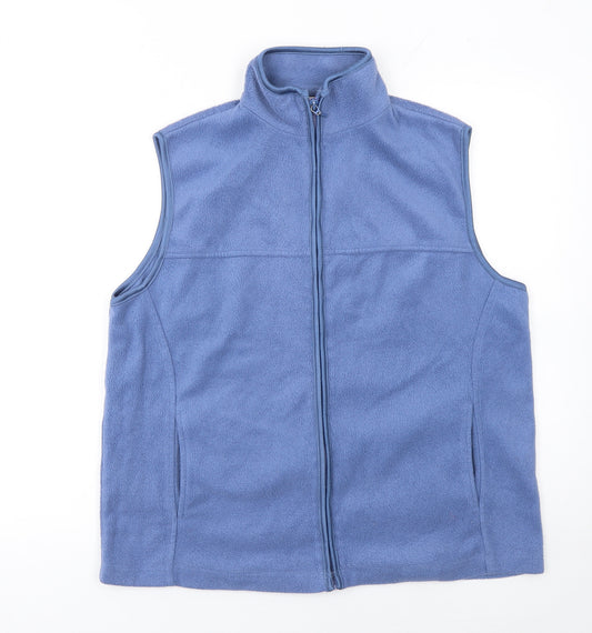 Bonmarché Womens Blue Fleece Zip Waistcoat Bodywarmer Size M