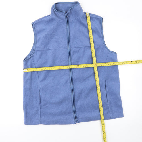 Bonmarché Womens Blue Fleece Zip Waistcoat Bodywarmer Size M