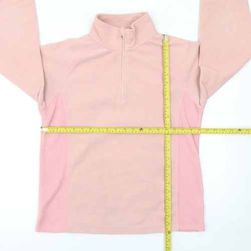 Quba & Co Women Pink Fleece 1/2 Zip Pullover Sweatshirt Size 12