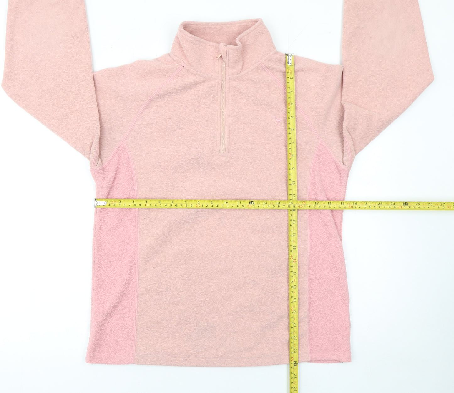 Quba & Co Women Pink Fleece 1/2 Zip Pullover Sweatshirt Size 12
