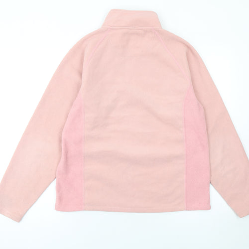 Quba & Co Women Pink Fleece 1/2 Zip Pullover Sweatshirt Size 12