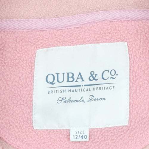 Quba & Co Women Pink Fleece 1/2 Zip Pullover Sweatshirt Size 12