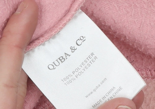 Quba & Co Women Pink Fleece 1/2 Zip Pullover Sweatshirt Size 12