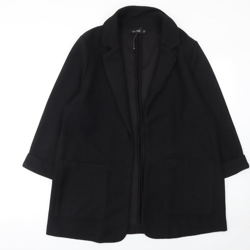 F&F Women Black Size 16 Blazer Jacket Mid-Length Single Breasted