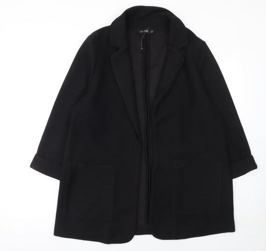 F&F Women Black Size 16 Blazer Jacket Mid-Length Single Breasted