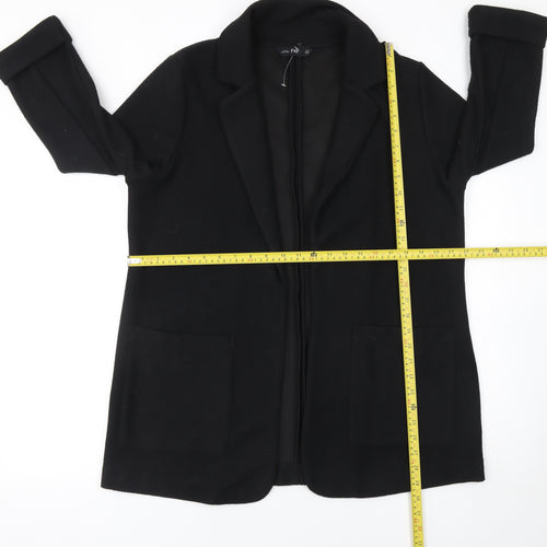 F&F Women Black Size 16 Blazer Jacket Mid-Length Single Breasted