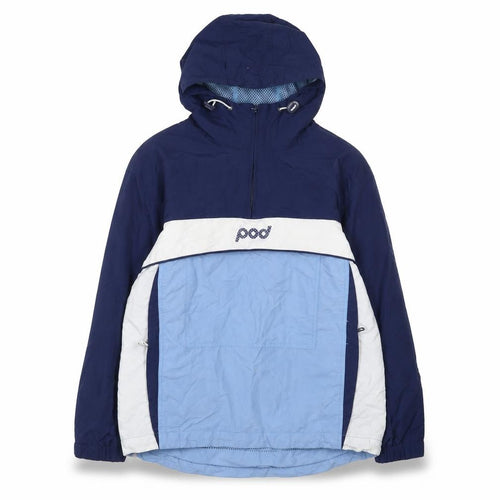 Pod Boys Blue Colourblock Hooded Nylon Anorak Jacket Size 12 Years