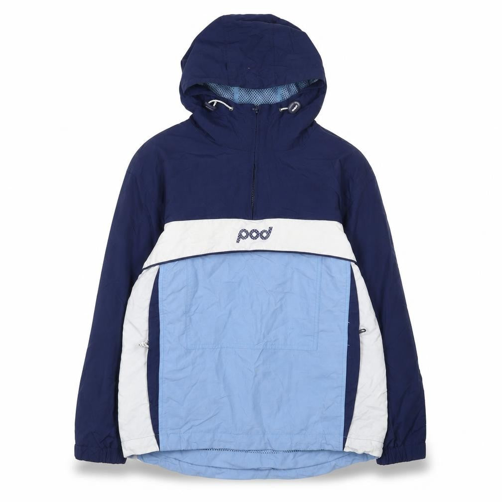 Pod Boys Blue Colourblock Hooded Nylon Anorak Jacket Size 12 Years