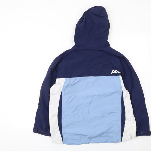 Pod Boys Blue Colourblock Hooded Nylon Anorak Jacket Size 12 Years