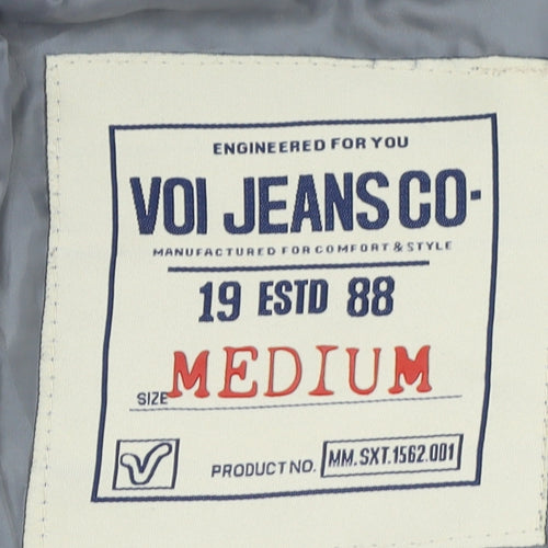 Voi Jeans Men's Black Hooded Quilted Puffer Jacket Size M