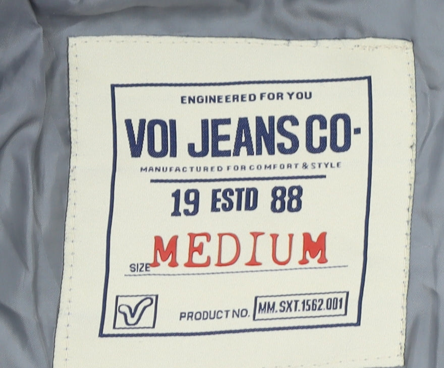 Voi Jeans Men's Black Hooded Quilted Puffer Jacket Size M