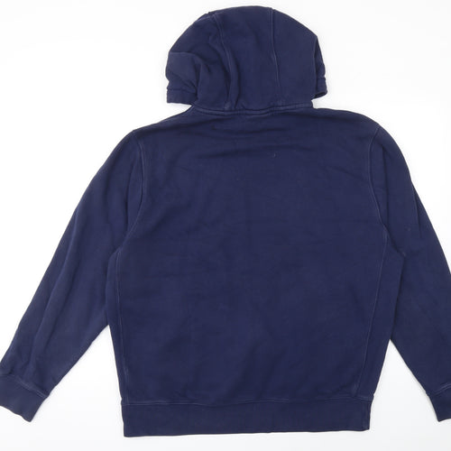 Nike Men's Blue Pullover Hoodie L Logo Fleece Sweatshirt