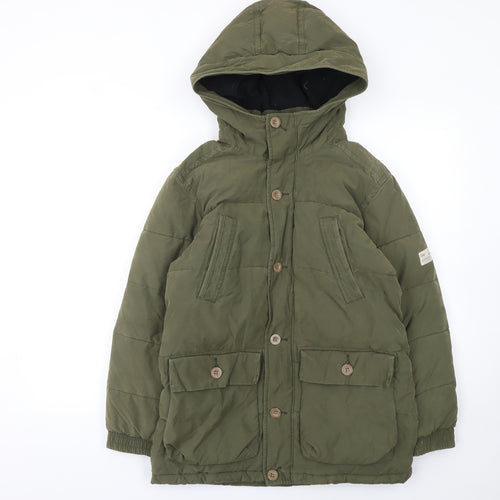 Gap Kids Boys Green Hooded Puffer Jacket 12-13 Years Winter Coat