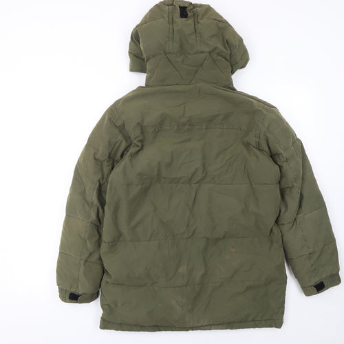 Gap Kids Boys Green Hooded Puffer Jacket 12-13 Years Winter Coat