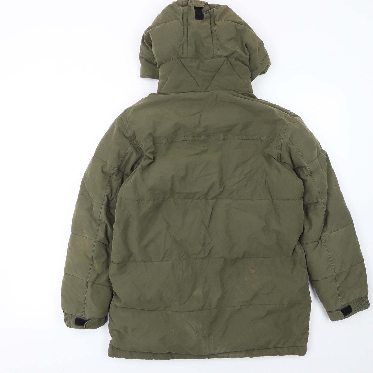 Gap Kids Boys Green Hooded Puffer Jacket 12-13 Years Winter Coat