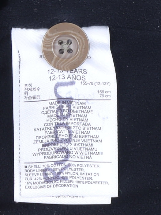 Gap Kids Boys Green Hooded Puffer Jacket 12-13 Years Winter Coat