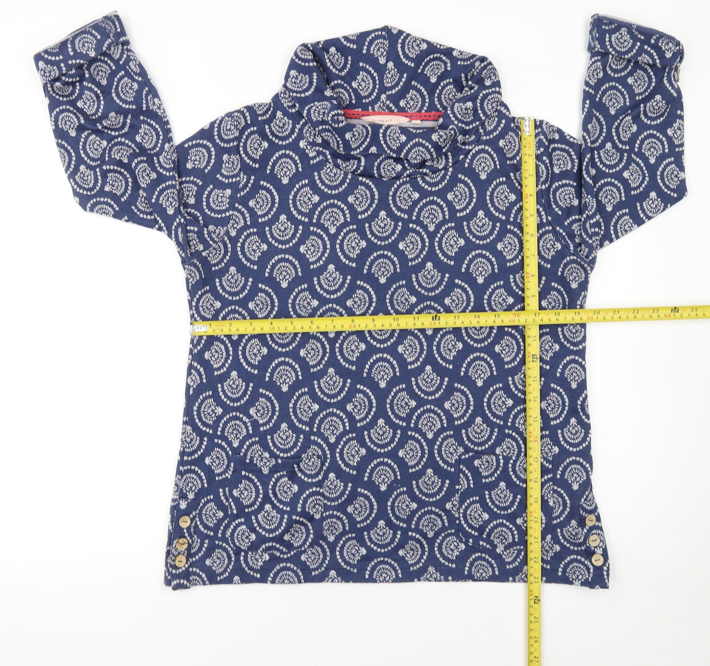 The Edinburgh Woollen Mill Womens Blue Geometric Tunic Blouse M
