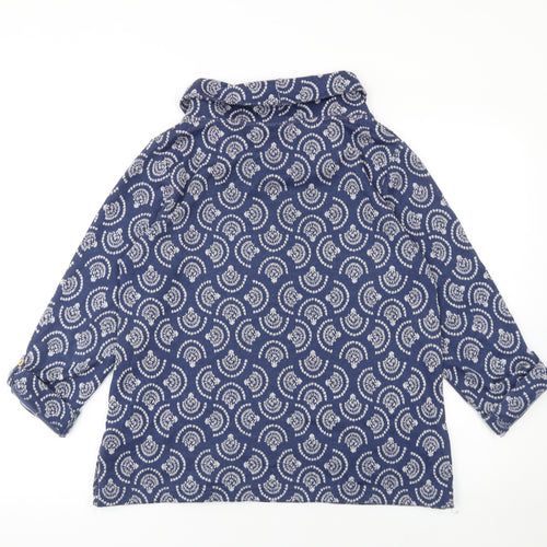 The Edinburgh Woollen Mill Womens Blue Geometric Tunic Blouse M