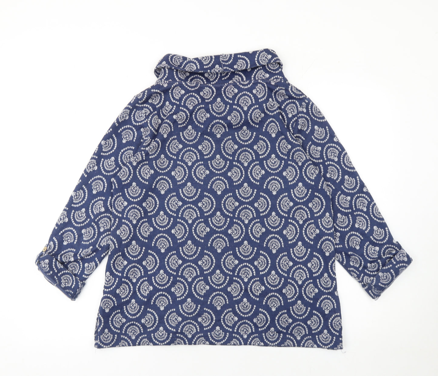The Edinburgh Woollen Mill Womens Blue Geometric Tunic Blouse M