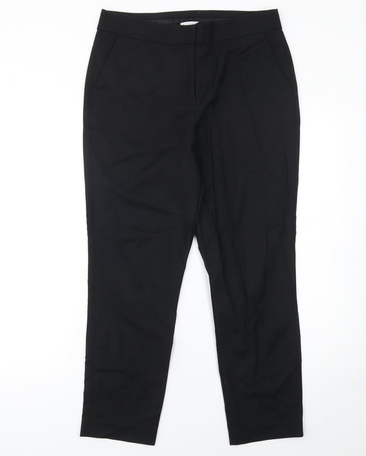 Witchery Women's Black Slim Fit Cotton Blend Stretch Trousers Size 10