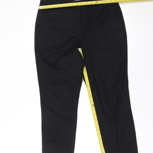 Witchery Women's Black Slim Fit Cotton Blend Stretch Trousers Size 10