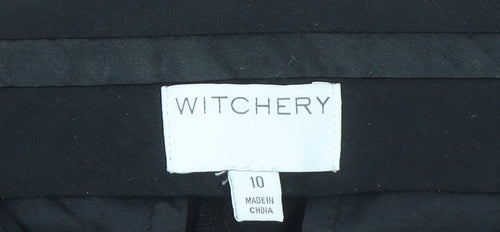 Witchery Women's Black Slim Fit Cotton Blend Stretch Trousers Size 10