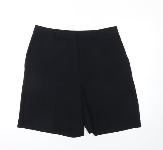 Marks and Spencer Womens Black Bermuda Shorts Size 16 Regular Fit
