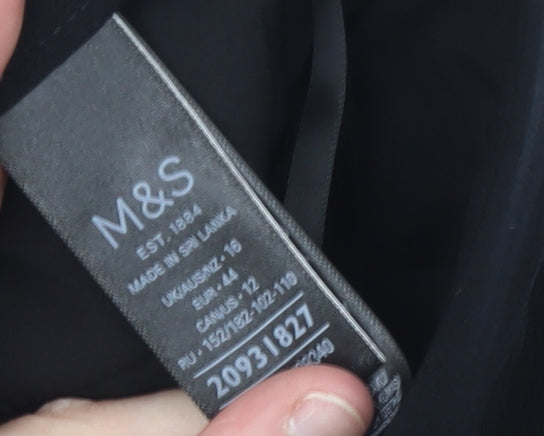 Marks and Spencer Womens Black Bermuda Shorts Size 16 Regular Fit