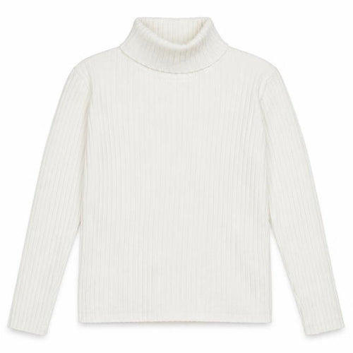 LC Waikiki Girls Ivory Roll Neck Ribbed Cotton Jumper 10-11 Years