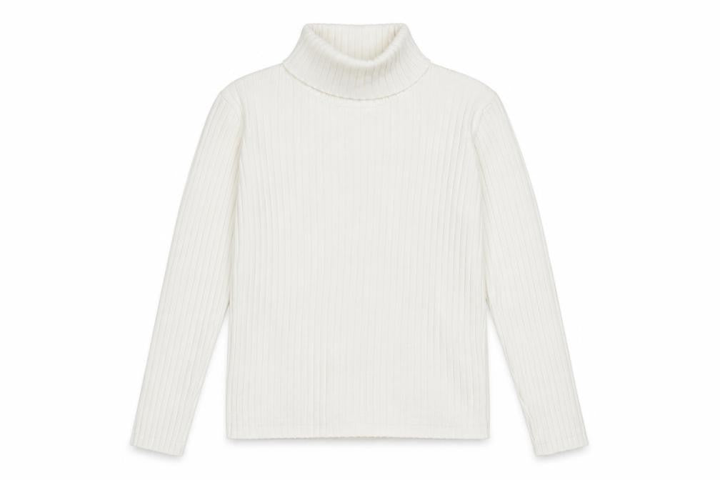 LC Waikiki Girls Ivory Roll Neck Ribbed Cotton Jumper 10-11 Years