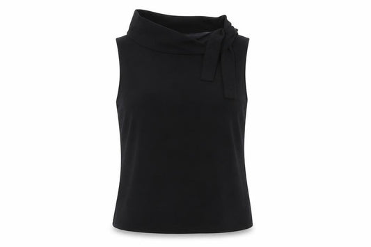 Front view of Debenhams Women Black, size 12, Cowl Neck Sleeveless Blouse