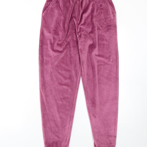 Nutmeg Womens Purple Velour Lounge Pants Size 8-10 Comfortable Trousers