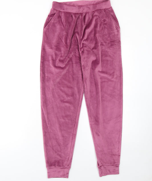 Nutmeg Womens Purple Velour Lounge Pants Size 8-10 Comfortable Trousers