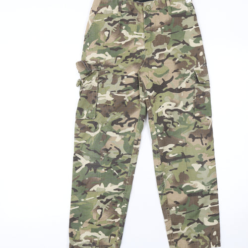 Kombat UK Boys Green Camouflage Cargo Trousers 9-10 Years Ripstop Outdoor Pants