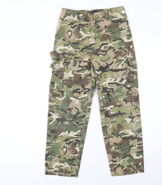Kombat UK Boys Green Camouflage Cargo Trousers 9-10 Years Ripstop Outdoor Pants
