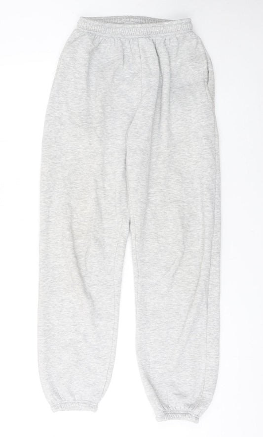 PrettyLittleThing Womens Grey Fleece Sweatpants Size S Regular Fit