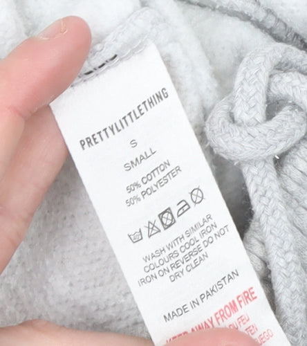 PrettyLittleThing Womens Grey Fleece Sweatpants Size S Regular Fit