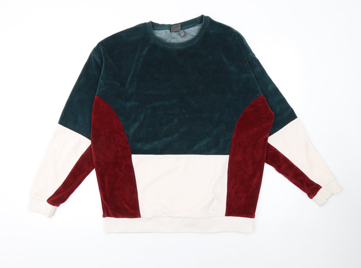 ASOS Men’s Multicoloured Velvet Colour Block Sweatshirt Size S