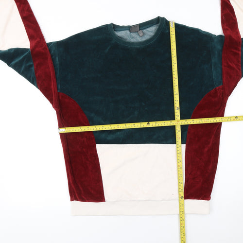 ASOS Men’s Multicoloured Velvet Colour Block Sweatshirt Size S
