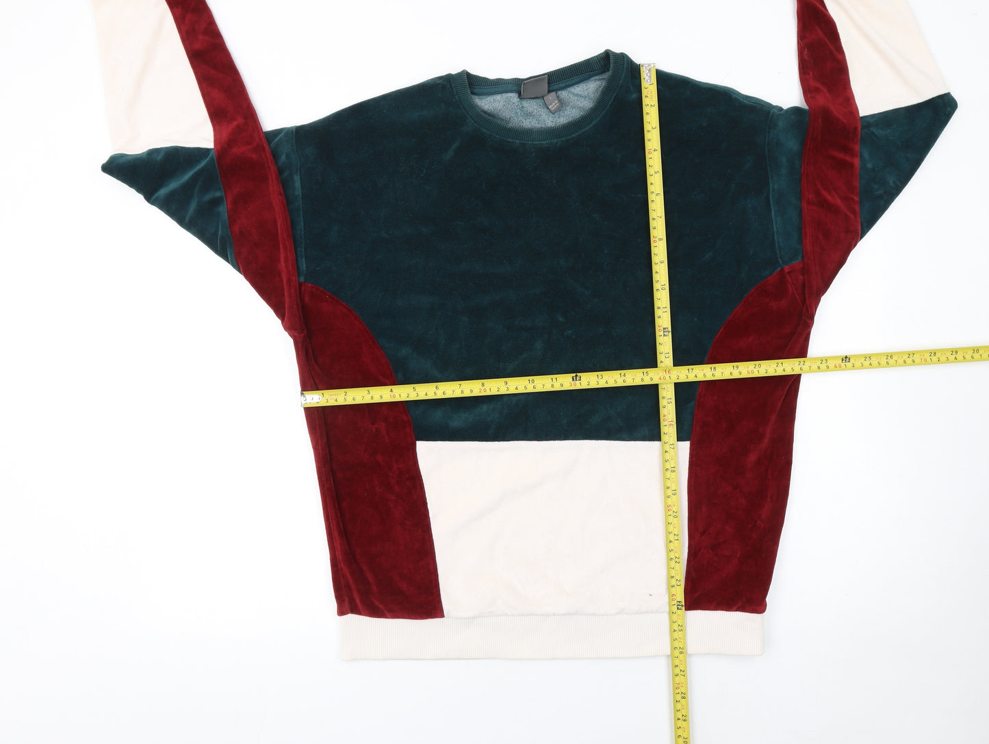 ASOS Men’s Multicoloured Velvet Colour Block Sweatshirt Size S