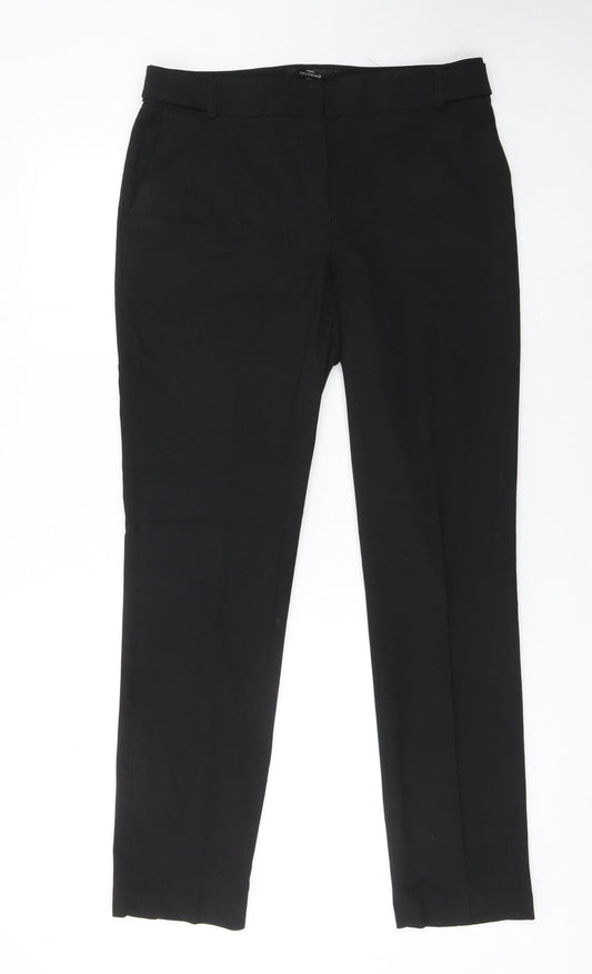 Next Womens Black Regular Fit Stretch Trousers Size 12