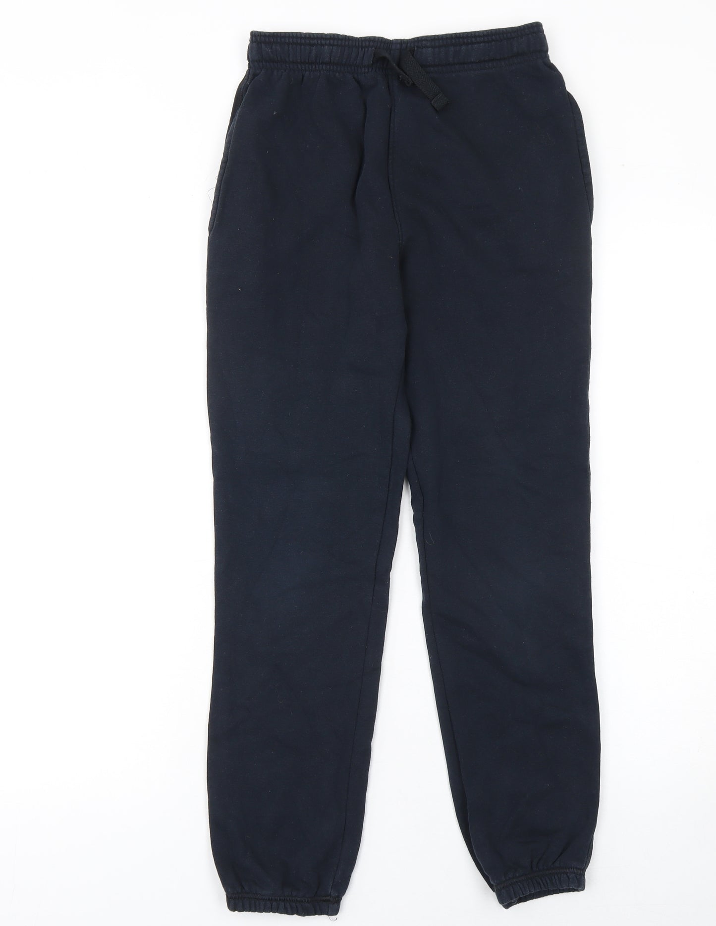 Marks and Spencer Boys Black Jogger Trousers 11-12 Years Cotton Blend