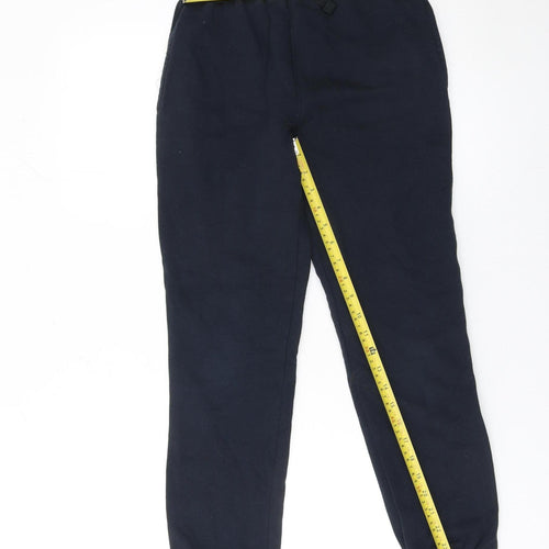 Marks and Spencer Boys Black Jogger Trousers 11-12 Years Cotton Blend