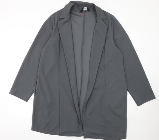Yours Women Grey Size 18 Plus Lightweight Stretch Blazer Jacket