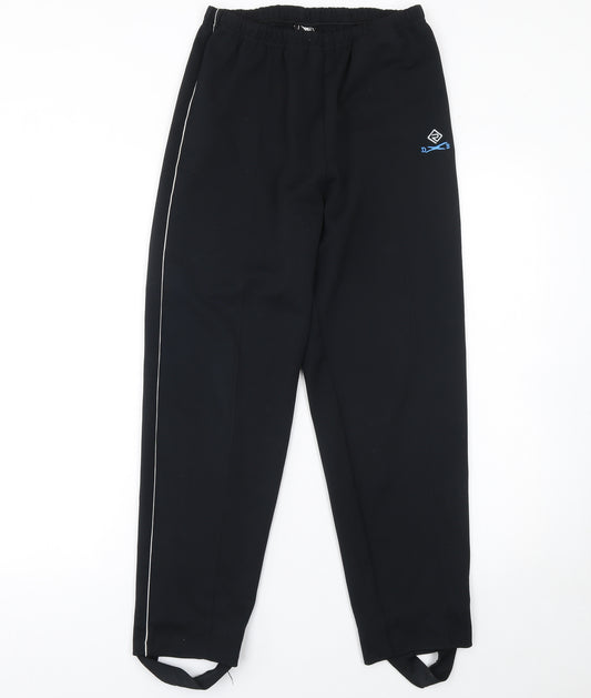 Ronhill Women Black Size 14 Polyester Stirrup Jogger Trousers