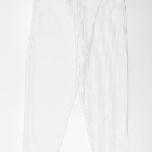 ZARA Women’s White XL Knit Jogger Trousers Stretch Comfort Fit