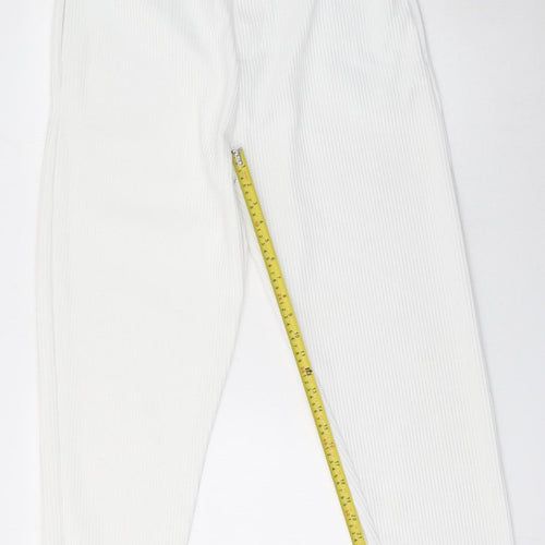 ZARA Women’s White XL Knit Jogger Trousers Stretch Comfort Fit
