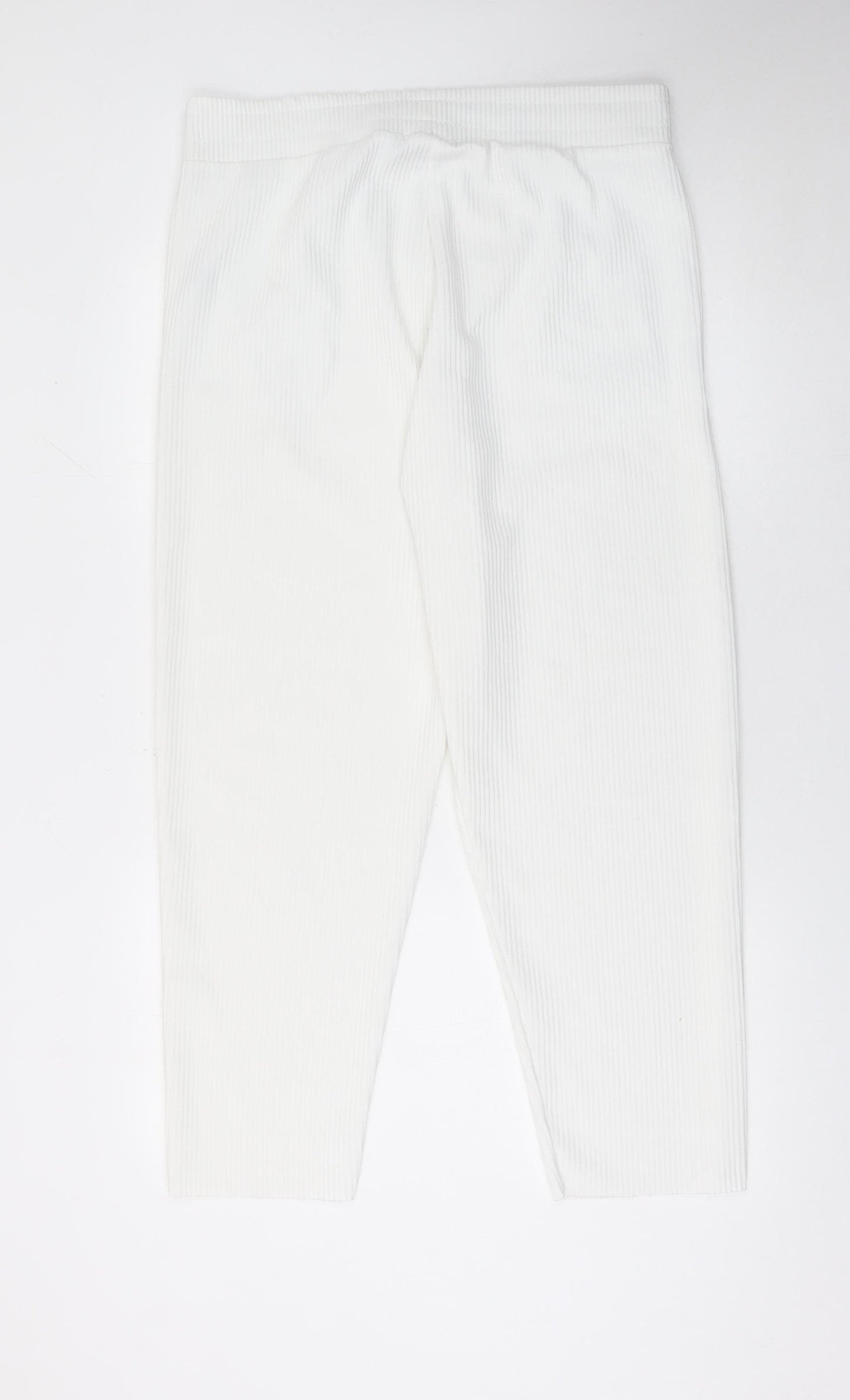 ZARA Women’s White XL Knit Jogger Trousers Stretch Comfort Fit