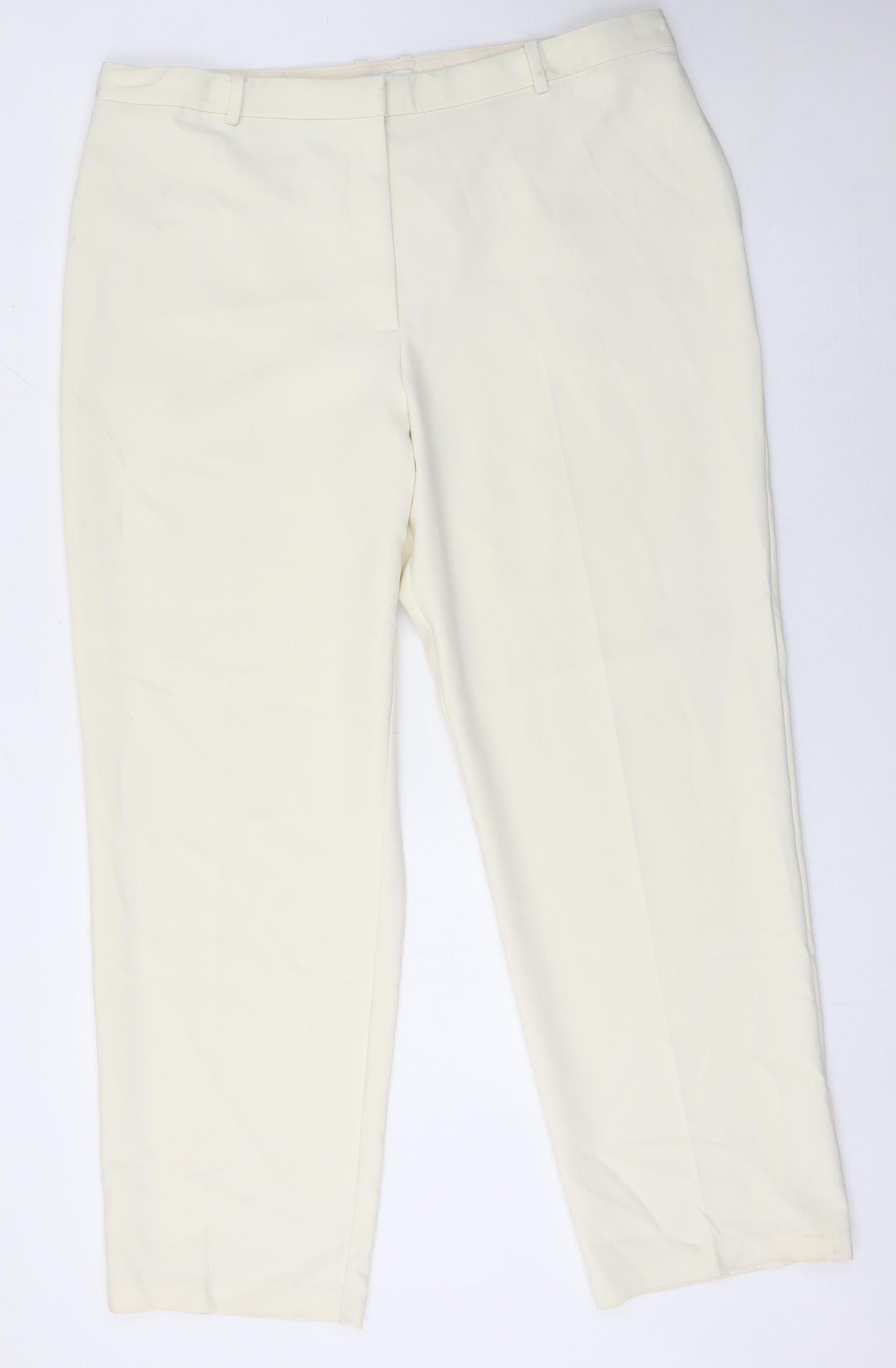 Marks and Spencer Women Ivory Size 20 Tall Straight Trousers